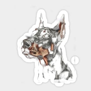 Fractal Doberman Dog Sticker